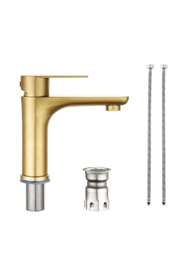 واي دي صنبور حوض حمام عصري بمقبض واحد، مصنوع من النحاس الصلب، يُثبت على سطح الحوض، يتميز بتدفق مياه سلس، ولمسة نهائية متينة، وسهولة التركيب، وهو قطعة فاخرة لحمامك تُضفي لمسة جمالية على منزلك. - Image 5